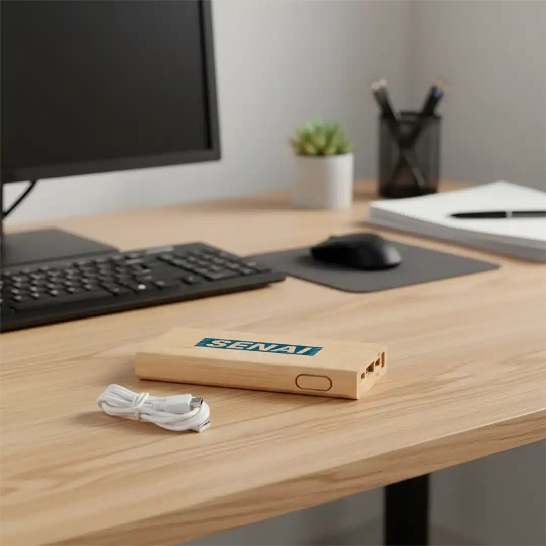 Bateria Portátil em Bambu