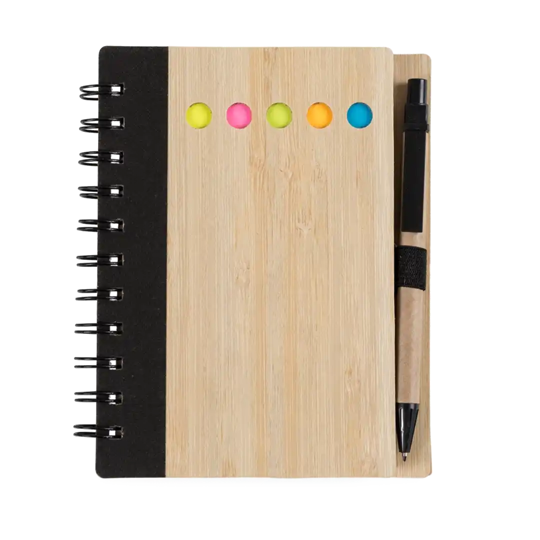 Bloco de Anotações Bambu com Caneta