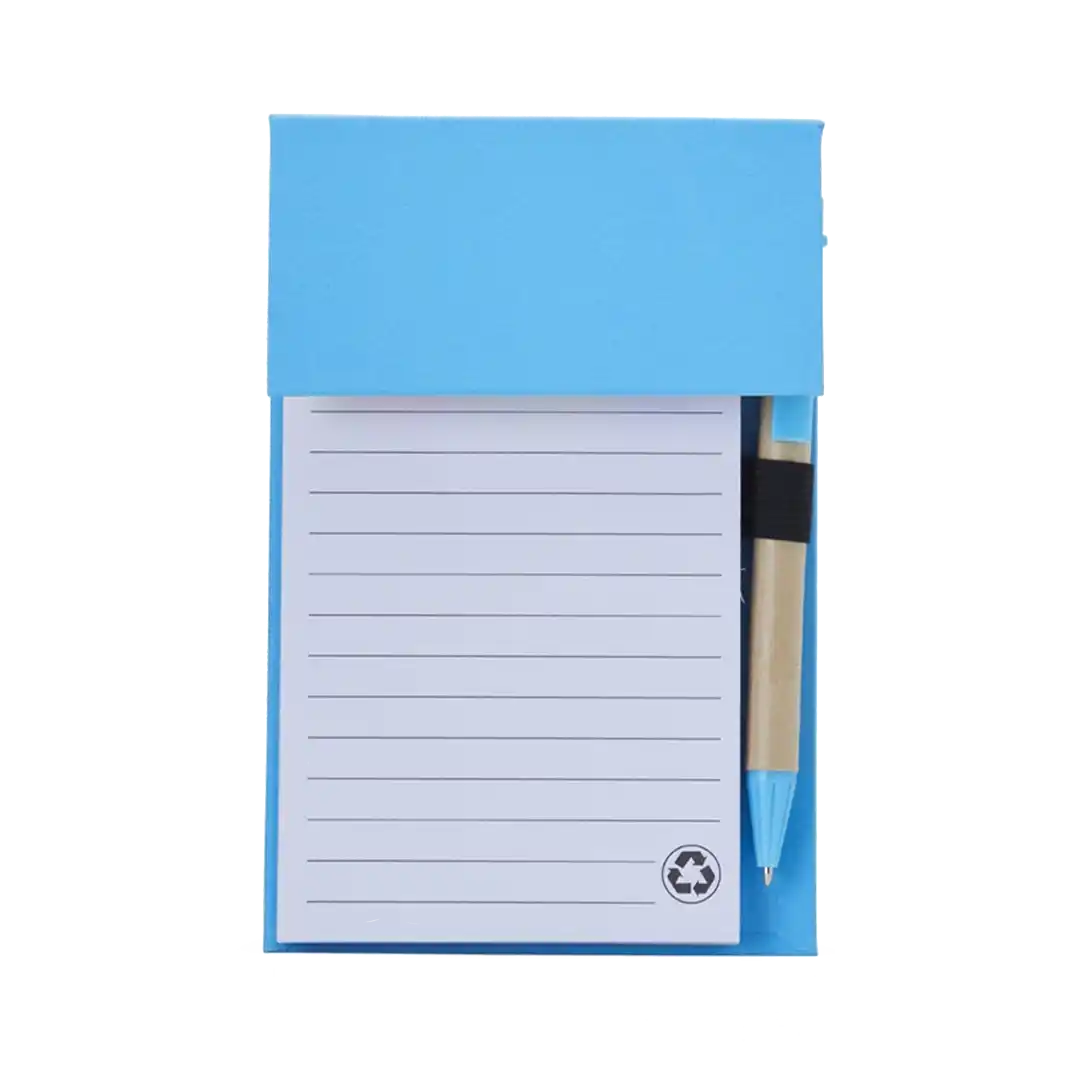 Bloco de Anotações com Autoadesivos e Caneta