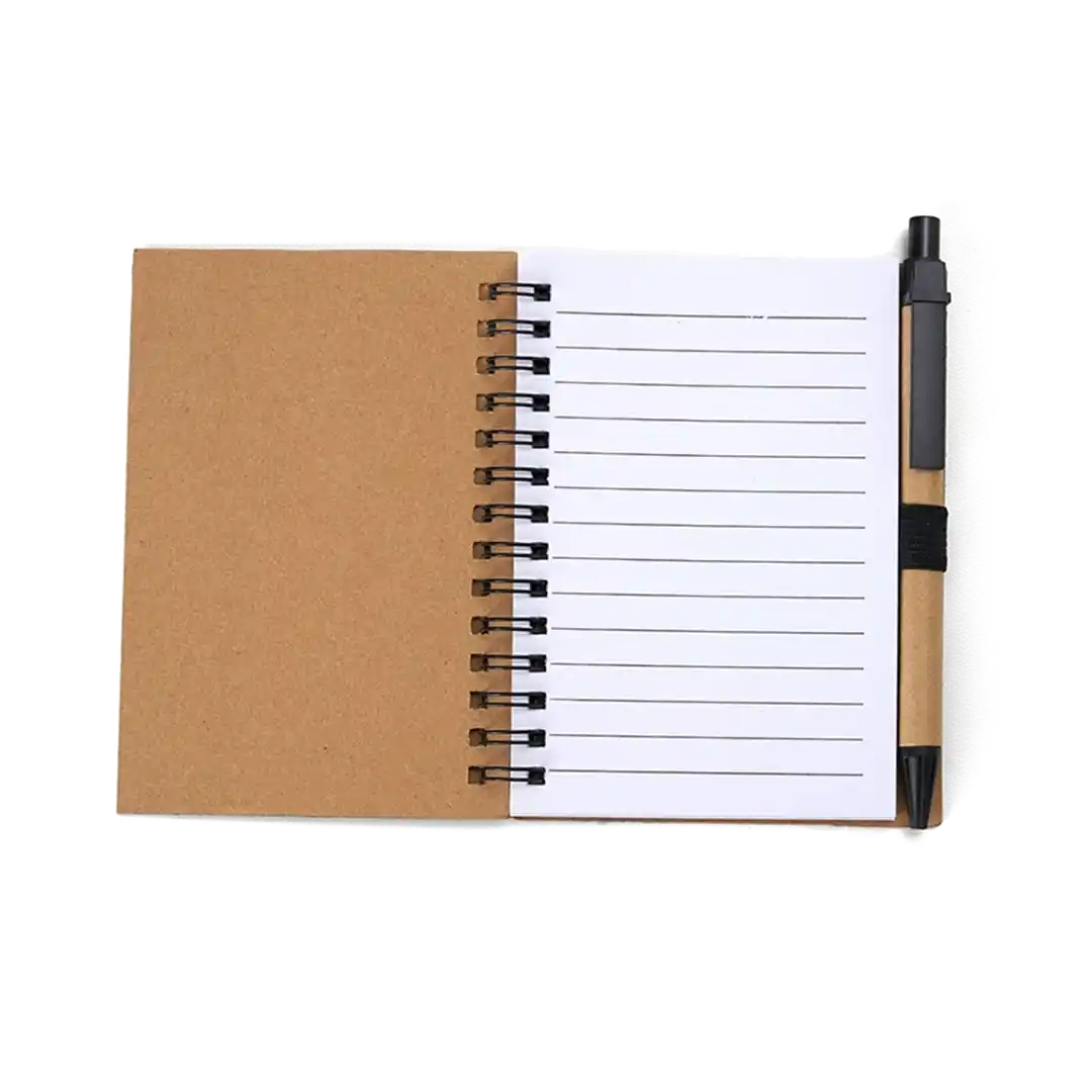 Bloco de Anotações Ecológico com Autoadesivos e Caneta