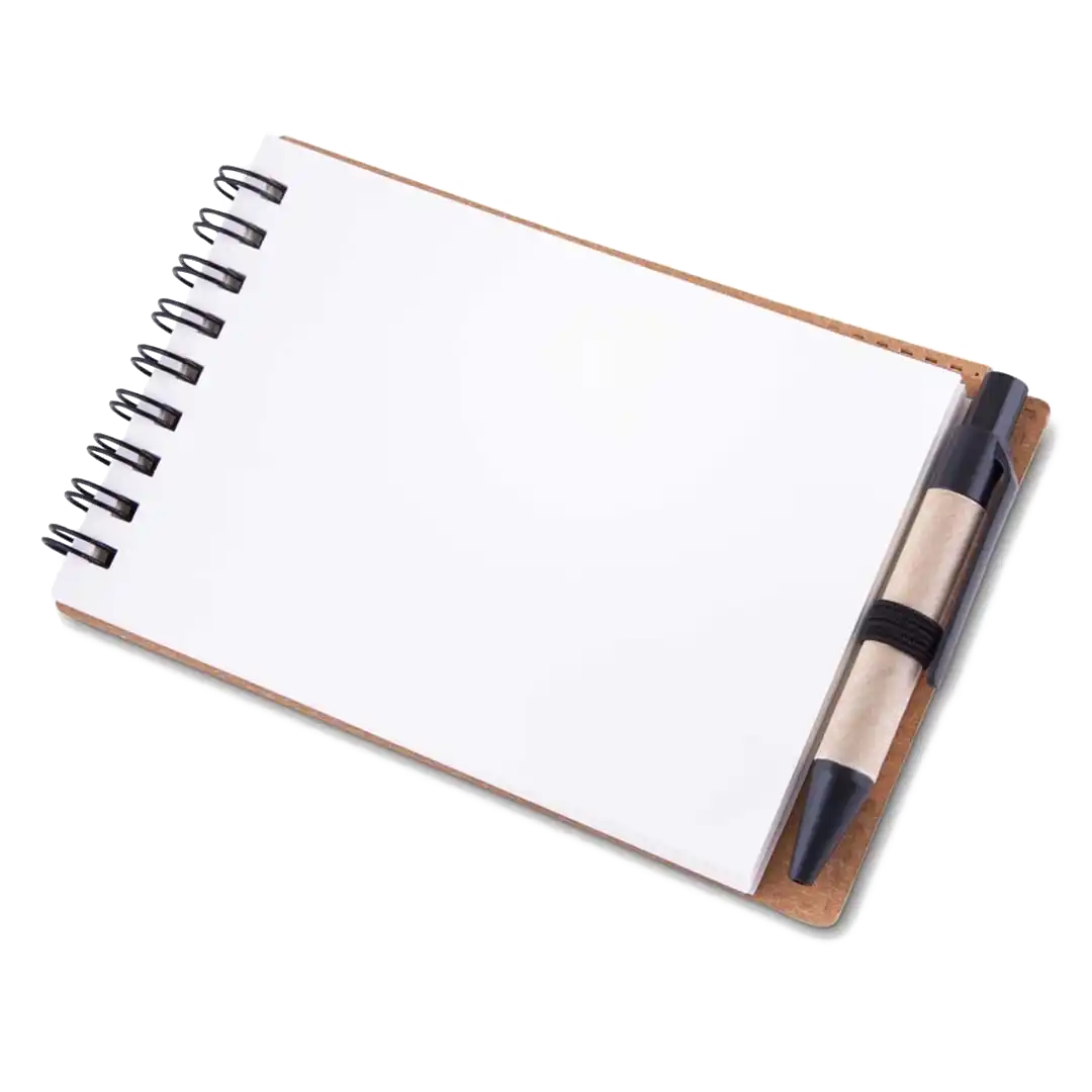 Bloco de Anotações Papelão com Caneta
