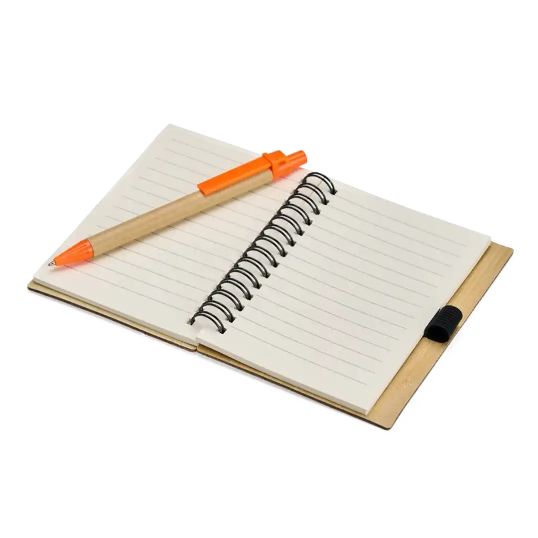 Caderno com capa em casca de bambu