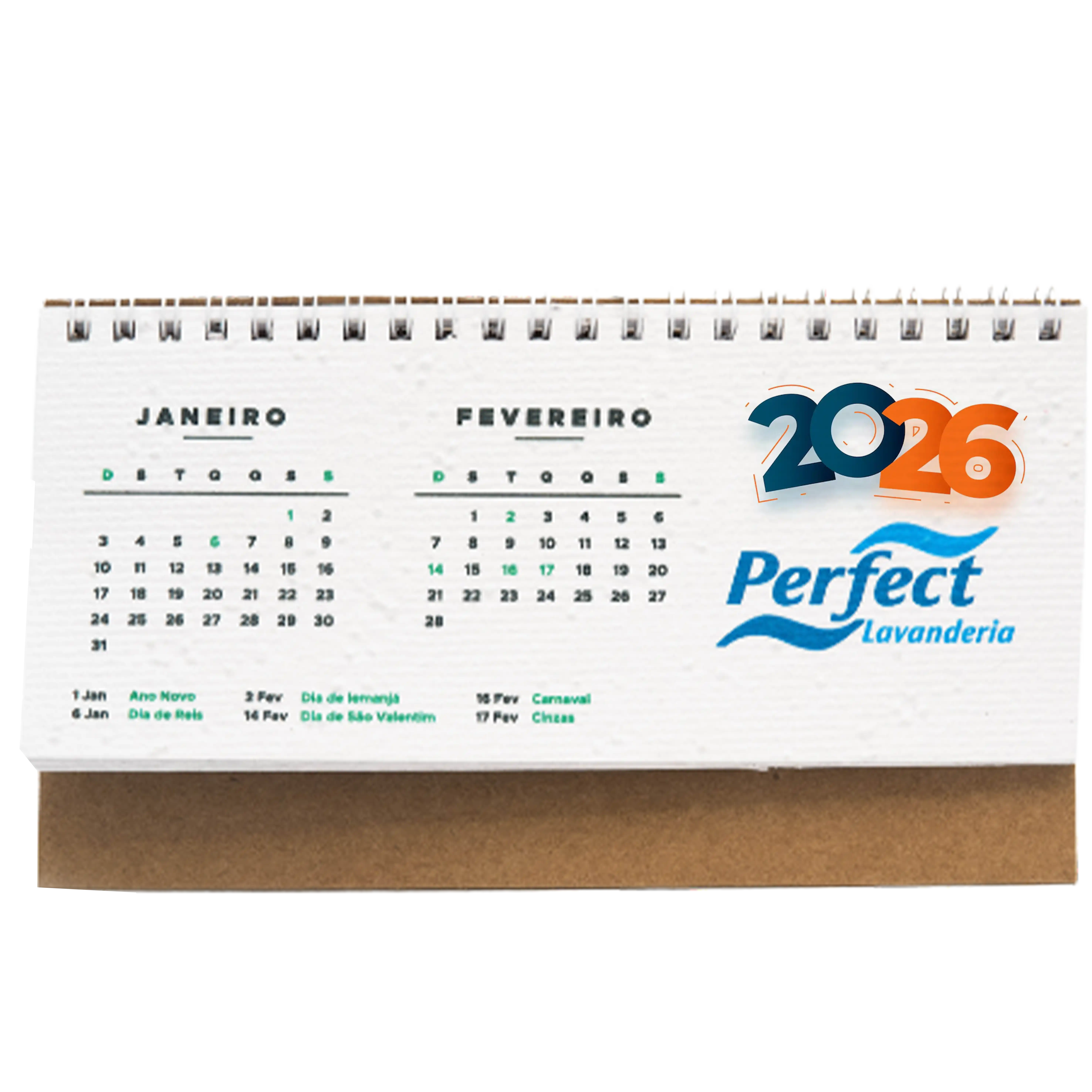 Calendário Feito de Papel Semente