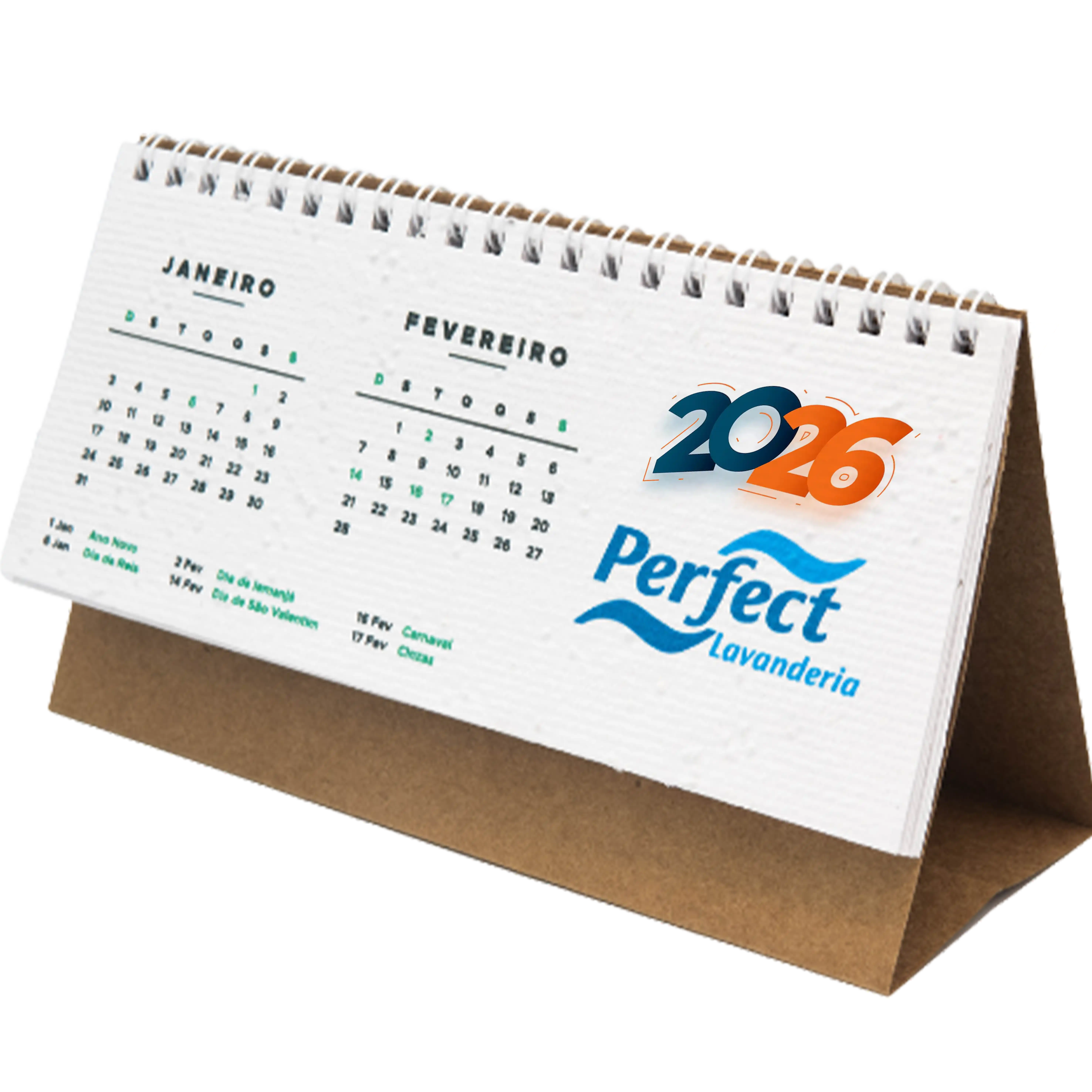 Calendário Feito de Papel Semente