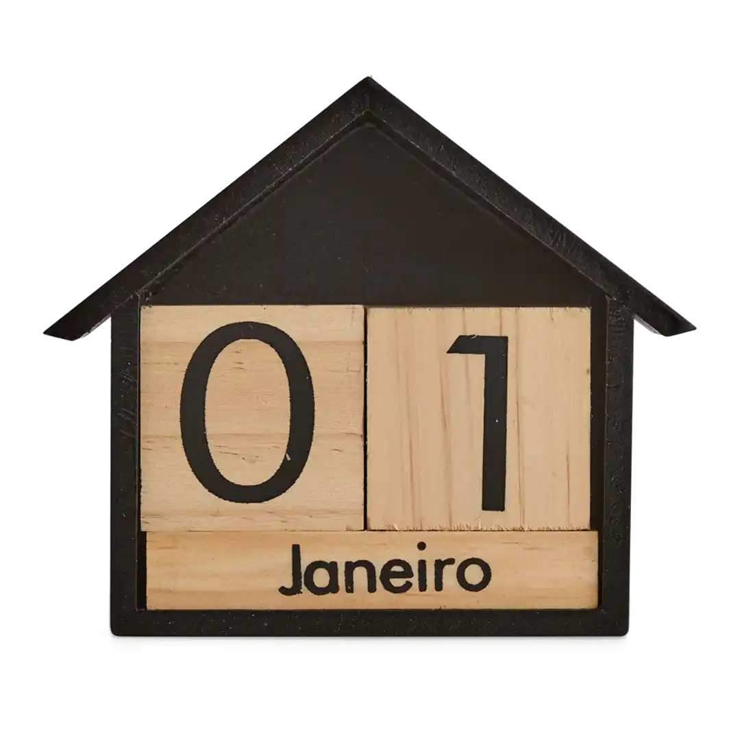 Calendário em Madeira