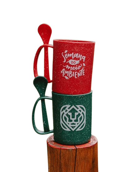 Caneca com Colher Zenith Madeira Bio