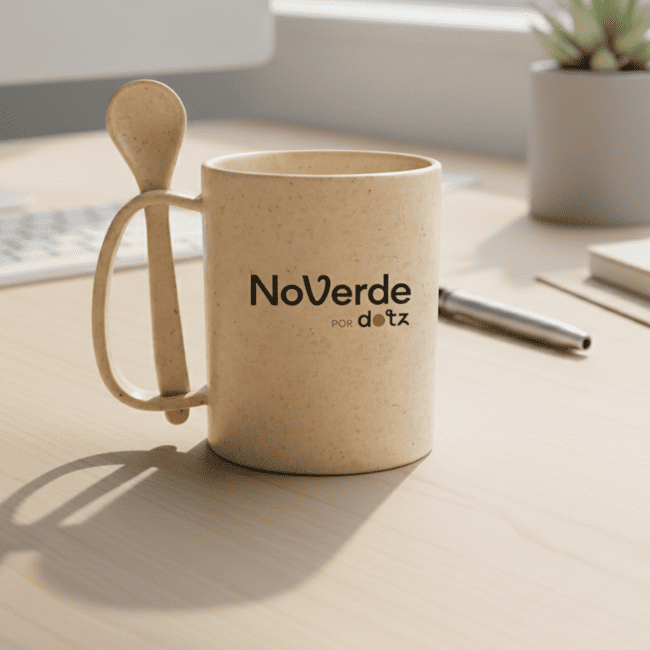 Caneca Ecológica Fibra de Bambu com Colher