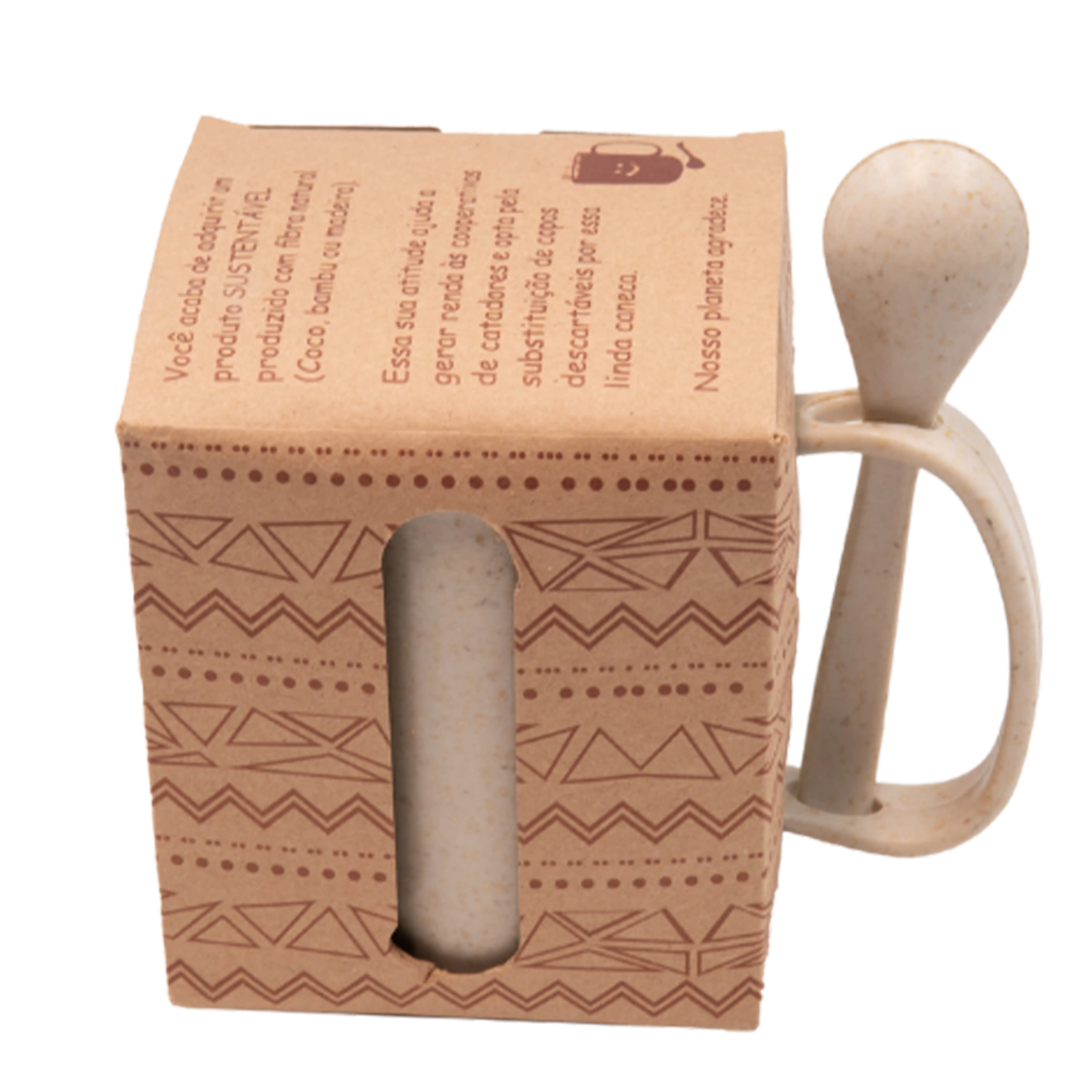 Caneca Ecológica Fibra de Bambu com Colher