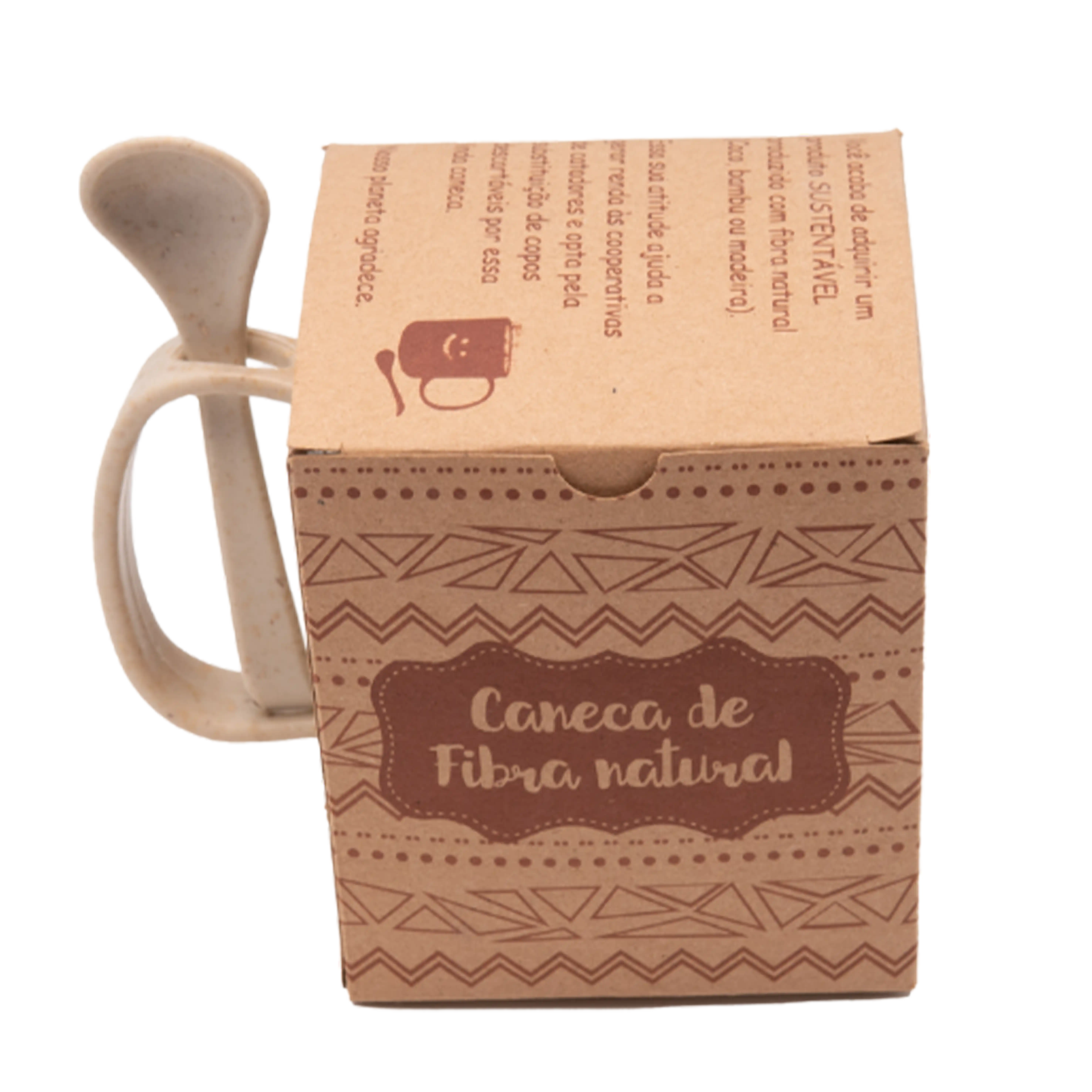 Caneca Ecológica Fibra de Bambu com Colher