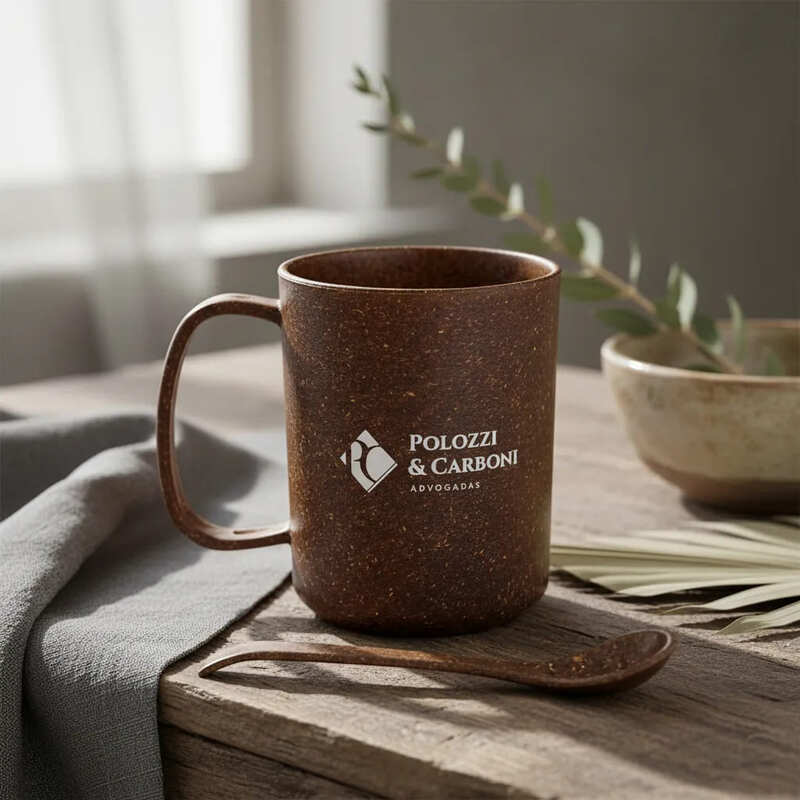 Caneca Ecológica Fibra de Coco com Colher