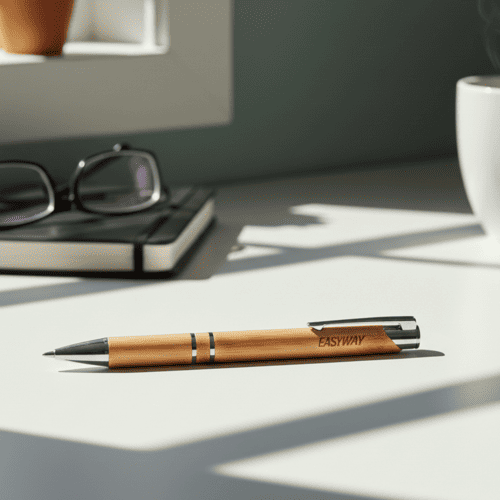 Caneta com detalhes em Metal