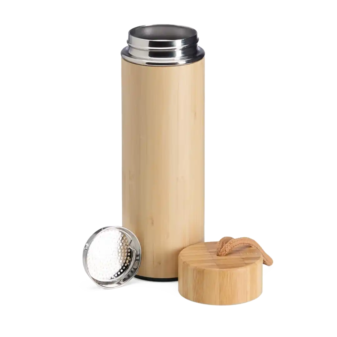 Garrafa Térmica Bambu 400ml com Infusor