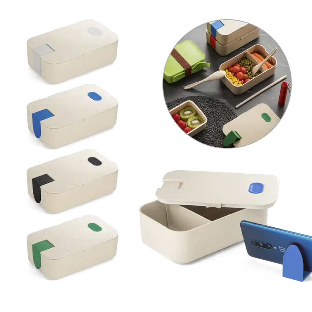 Lancheira. Marmita hermética em fibra de bambu