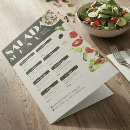 Papel semente cardápio